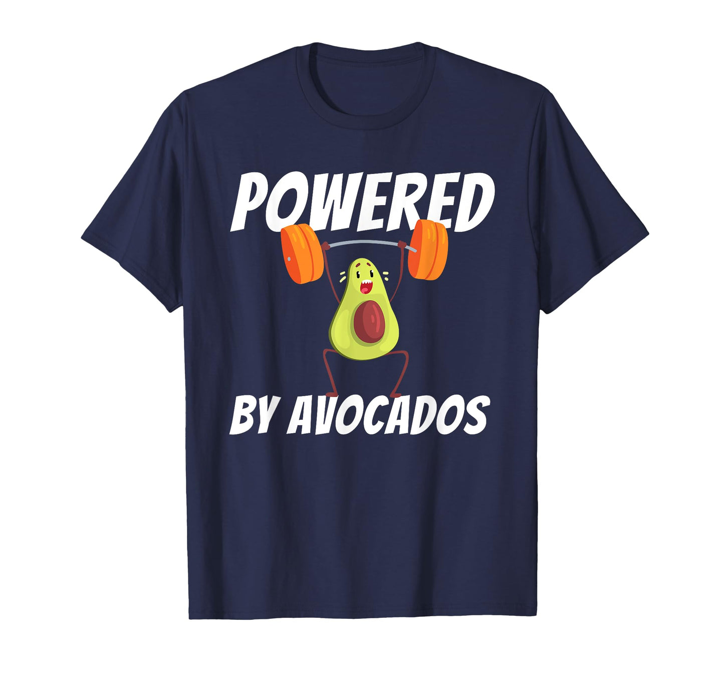 Powered By Avocados Barbell Gym - Avocado Lover & Guacamole T-Shirt