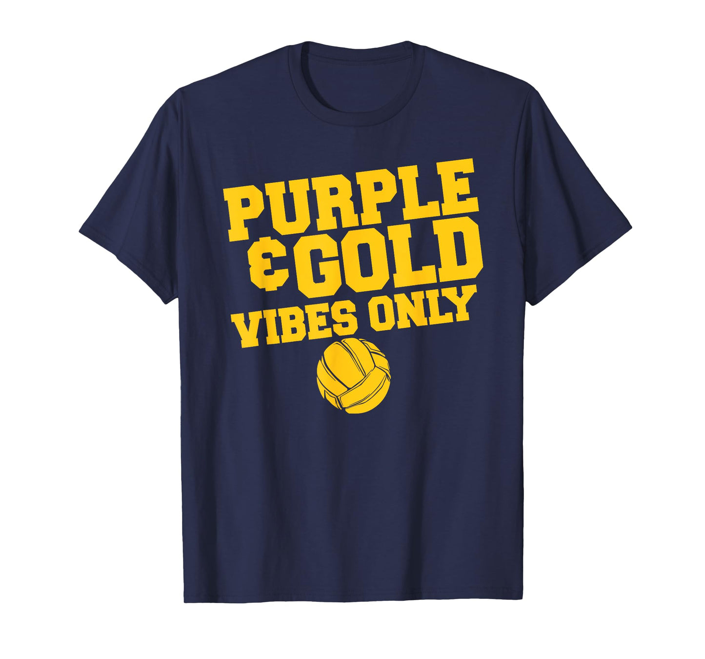 Purple Gold Game Day High School Volleyball Group Team T-Shirt