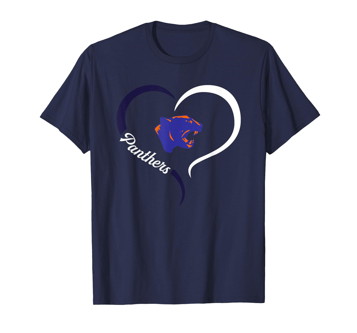 Oswego Panthers Logo Half Heart Slogan HS T-Shirt
