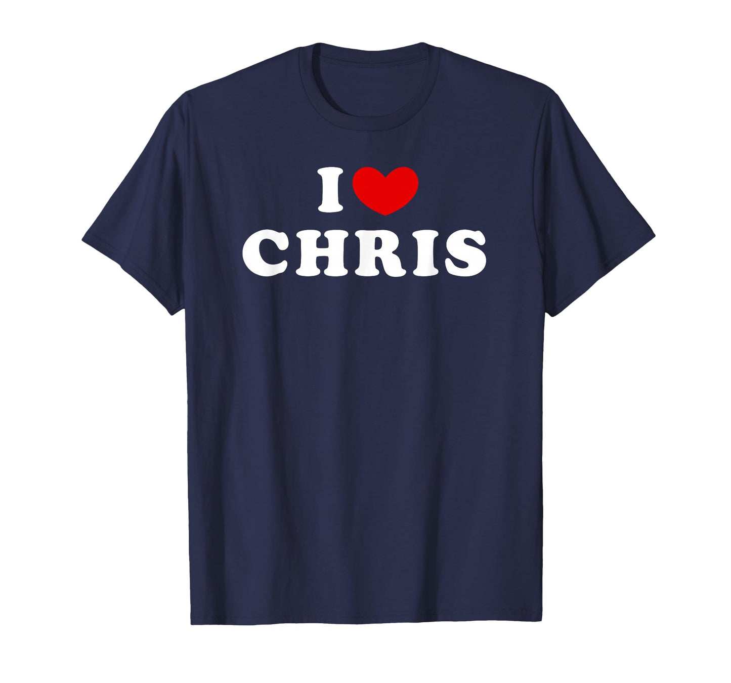 I Love Chris, I Heart Chris T-Shirt, Small, Black