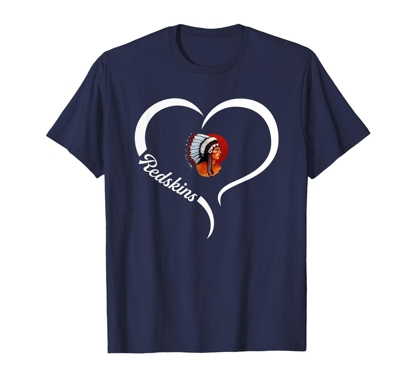 Knox Redskins Logo Half Heart Slogan HS T-Shirt