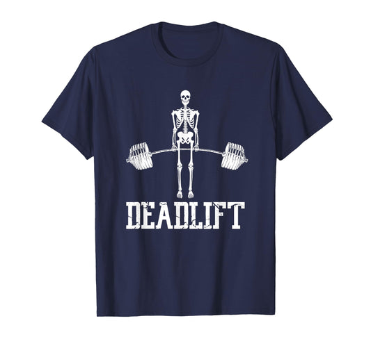 Skeleton Dead Lift Funny Halloween Lifting Weights Vintage T-Shirt