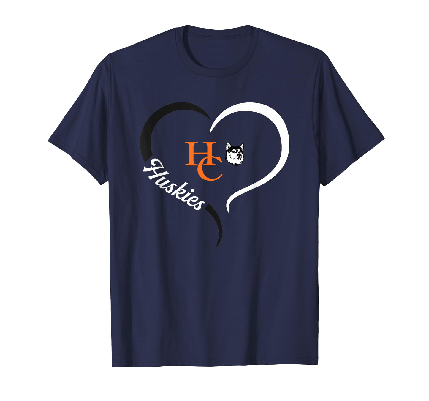 Harbor Creek Huskies Logo Half Heart Slogan HS T-Shirt