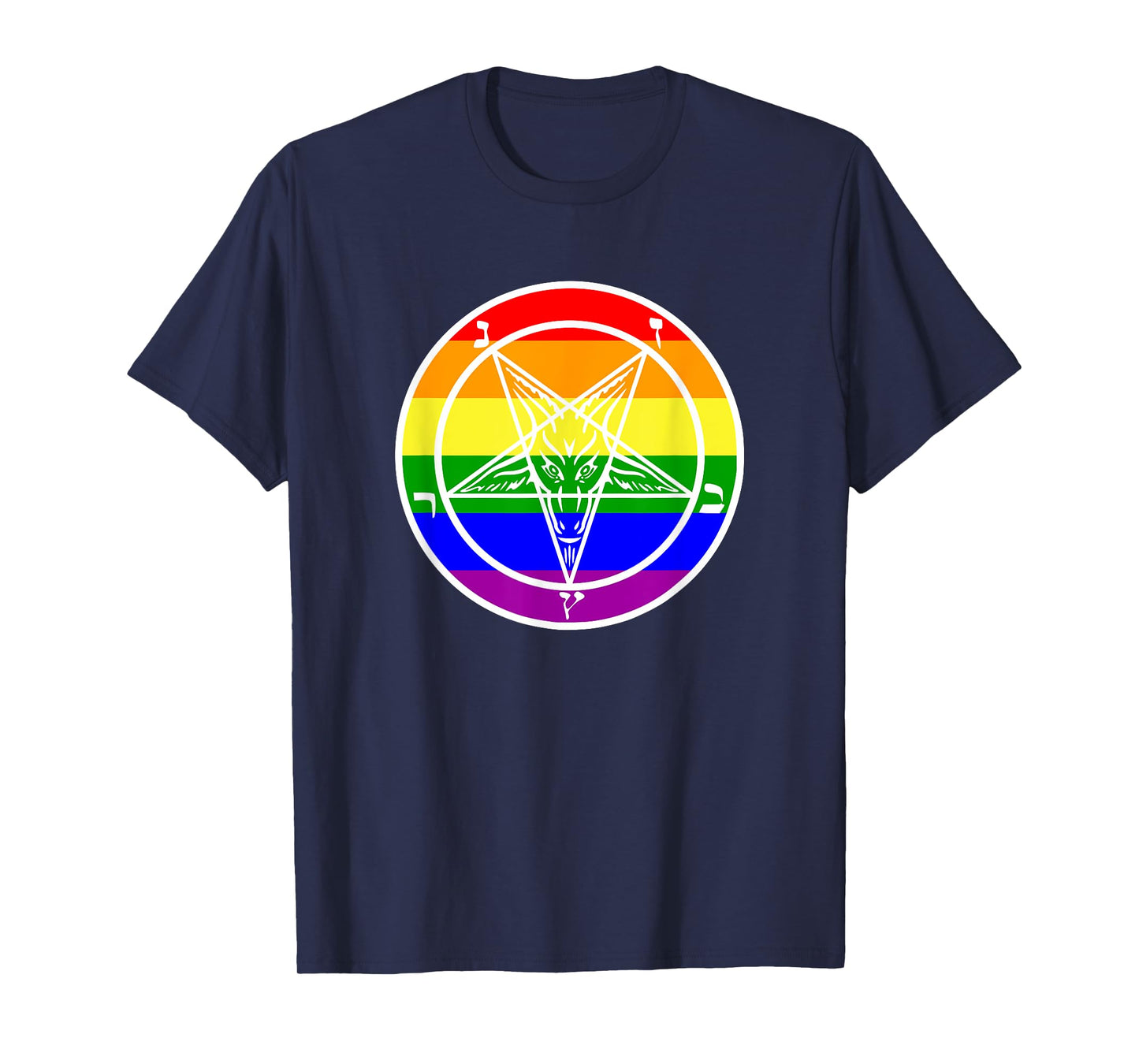LGBTQ Satanic Devil Pentagram Rainbow flag Gay Pride FLag T-Shirt