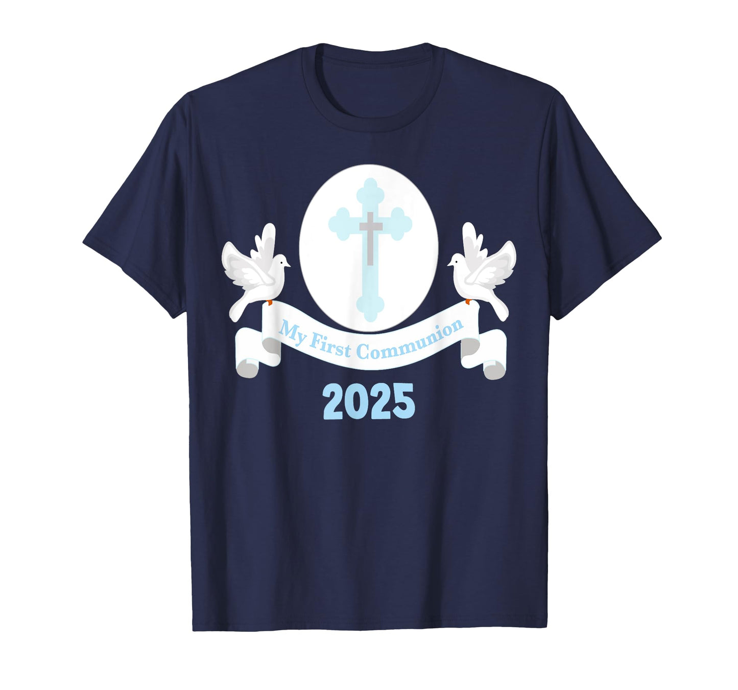 Boy First Communion 2025 Cross Son Godson Nephew Grandson T-Shirt