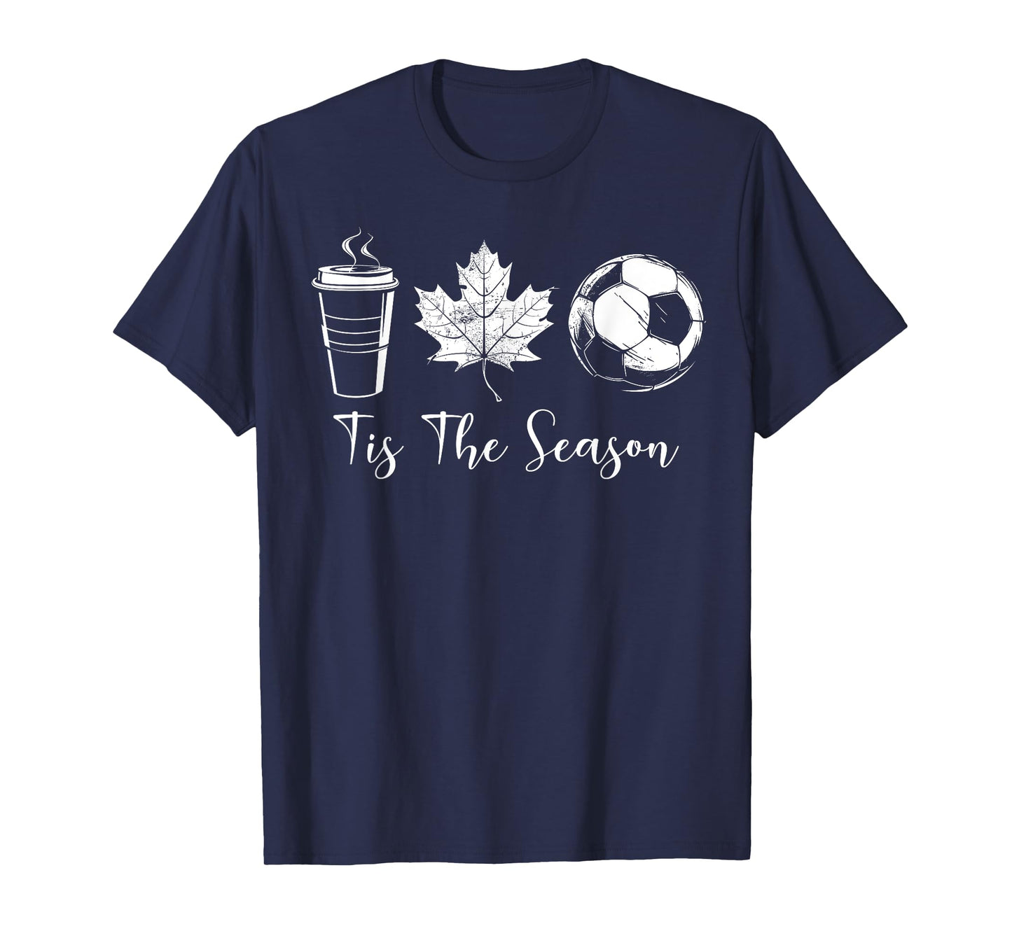 Tis The Season Coffee Maple Leaf Soccer Ball Sports Fall T-Shirt