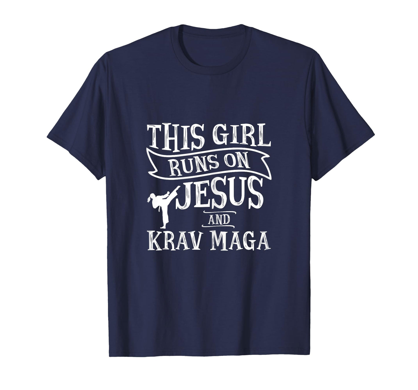 This Girl Runs On Jesus And Krav Maga Shirts for Women T-Shirt