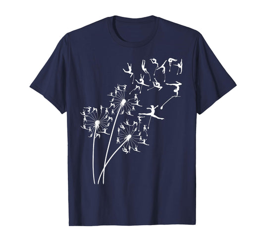 Dandelion Gymnastics Flower, Floral Gymnastics Tree T-Shirt
