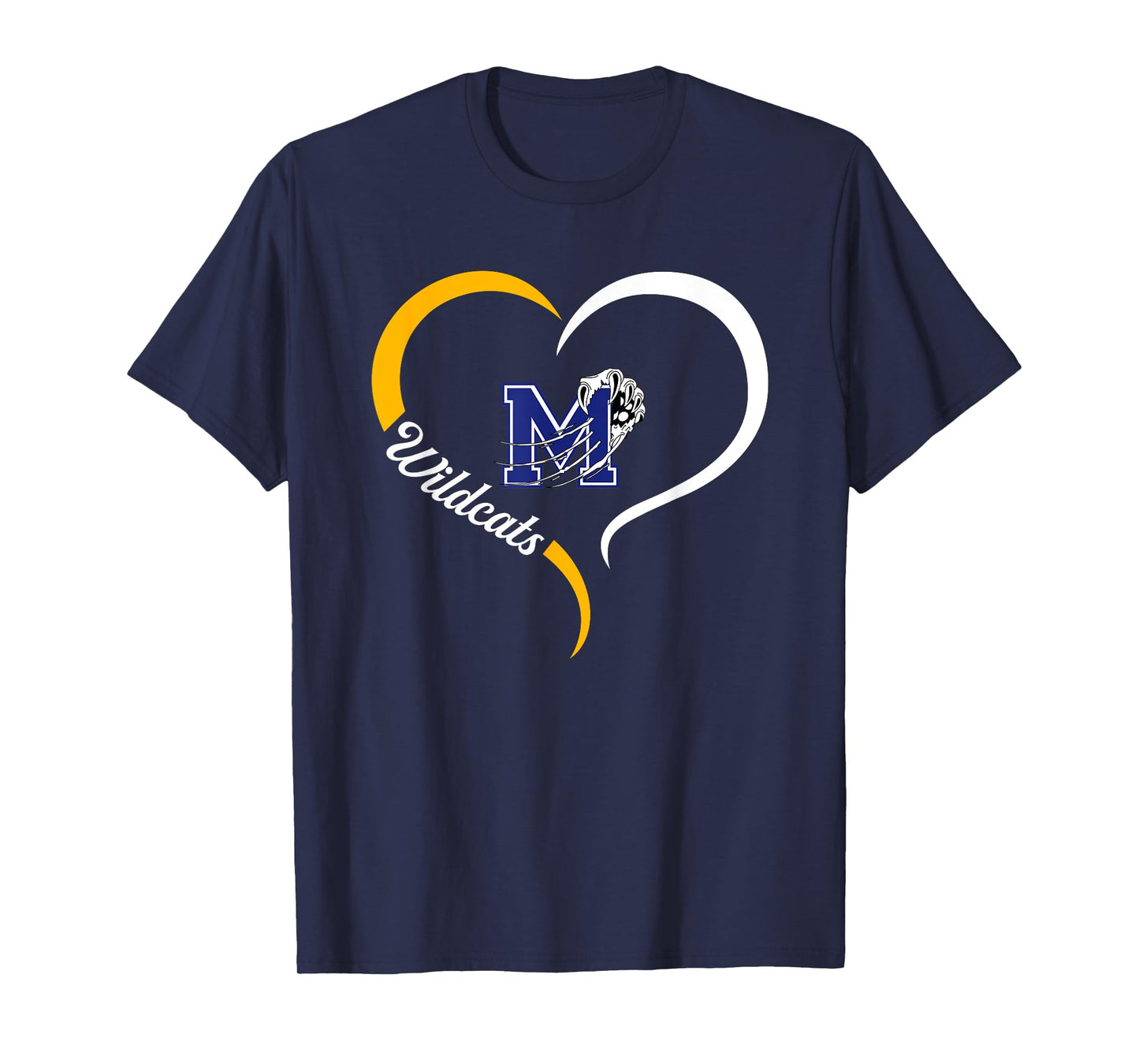 Mattawan Wildcats Logo Half Heart Slogan HS T-Shirt