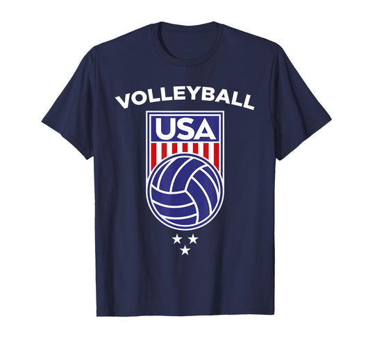 Volleyball Beach USA Flag Volleyball Team Player Girl Boy T-Shirt