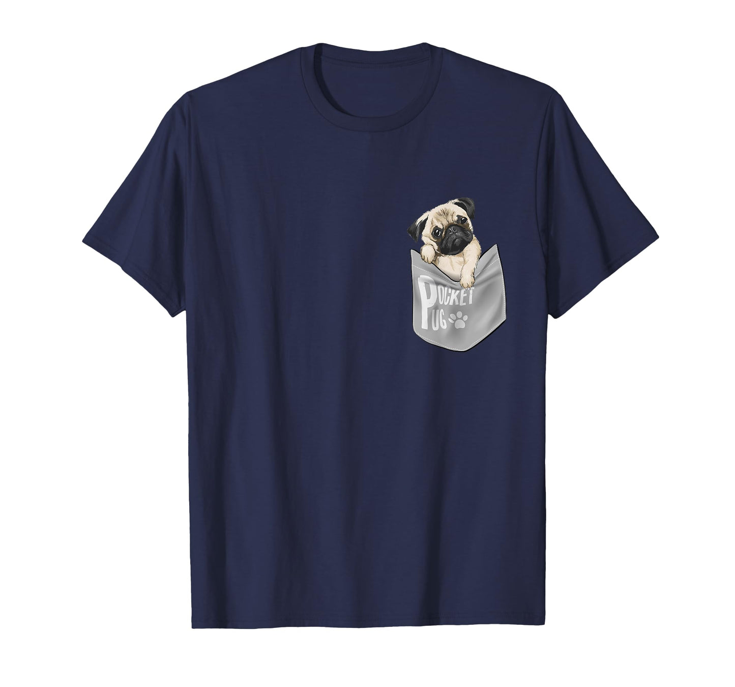 Men's Women's Kids Funny Cool Pocket Pug Pets Graphic Design T-Shirt