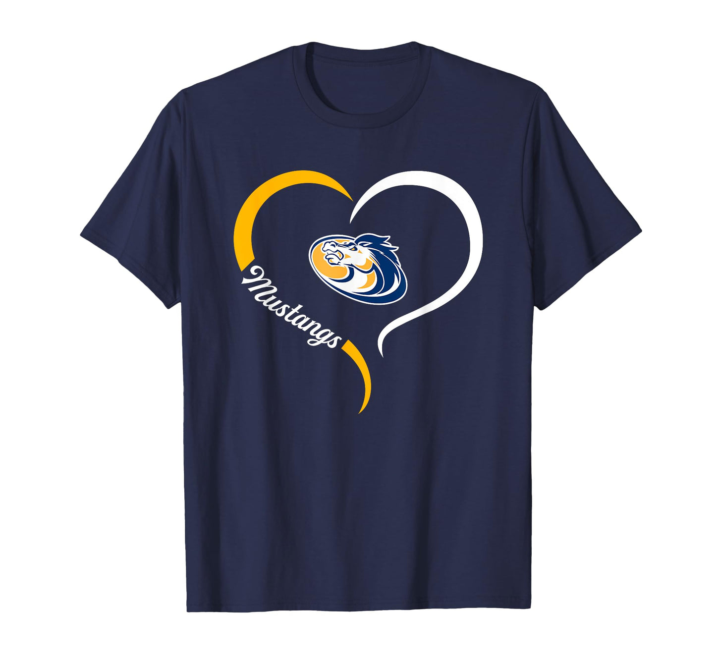 Sahuarita Mustangs Logo Half Heart Slogan HS T-Shirt