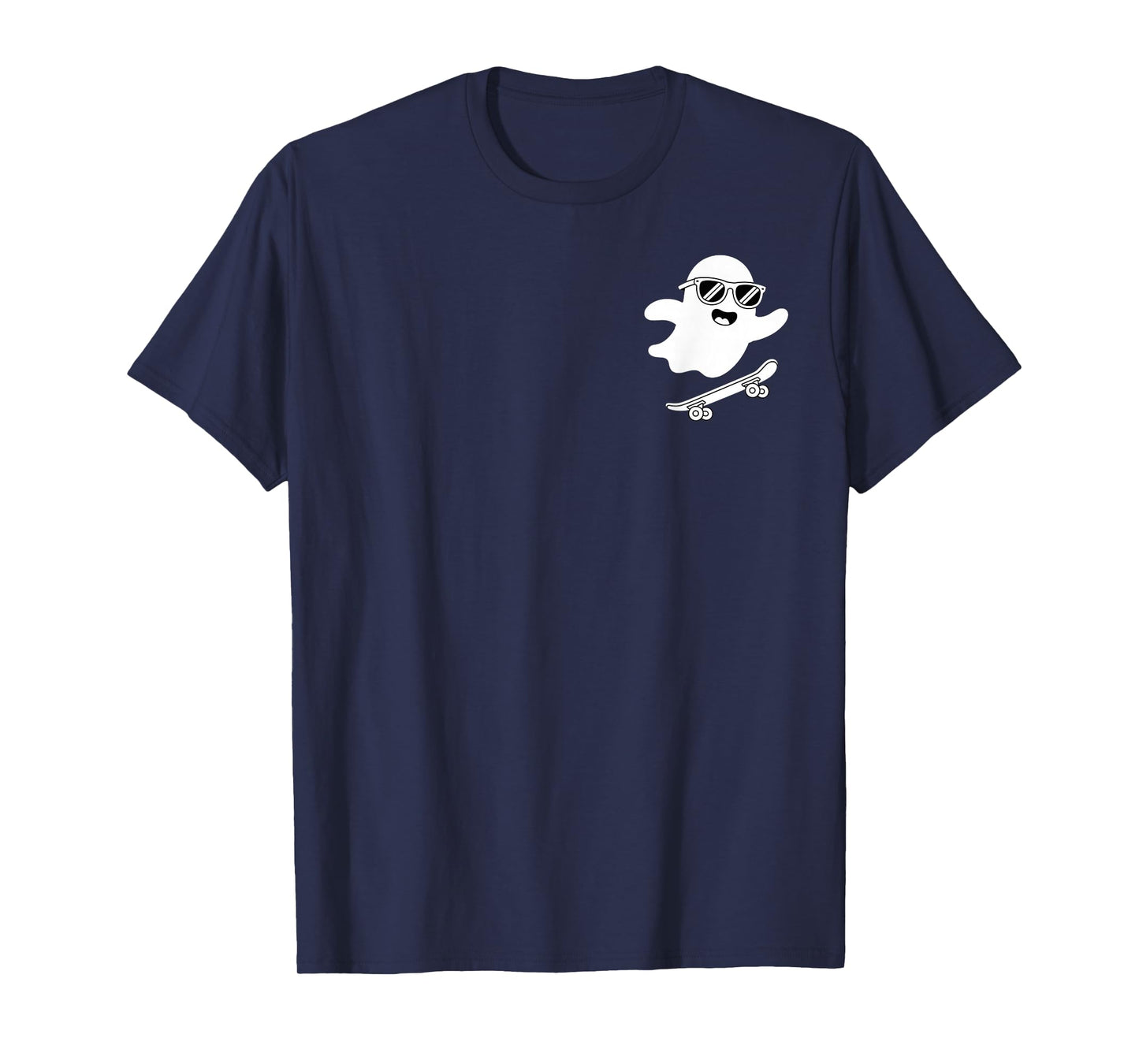 Funny Ghost On Skateboard Retro Halloween Costume Kids Boys T-Shirt