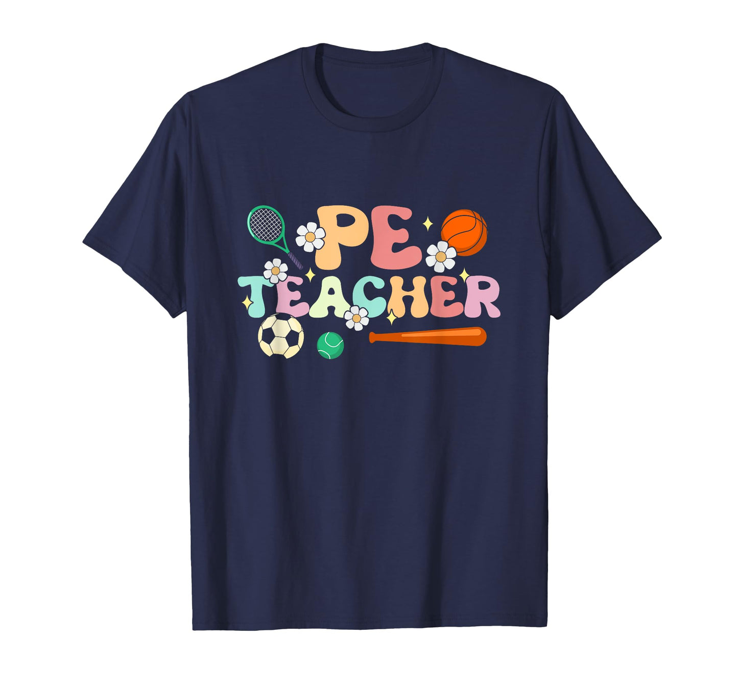 Groovy Physical Education Teacher PE Squad Back To School T-Shirt