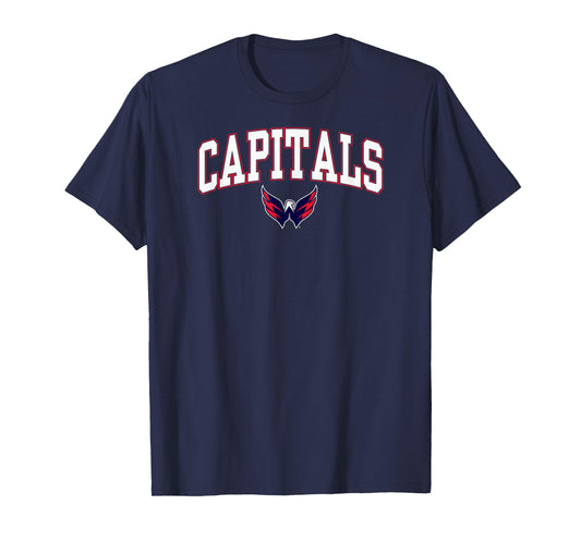 Washington Capitals Arch Over T-Shirt - Black, Small, Unisex-Adults, Short Sleeve, T-Shirt, NHL, Team Logo
