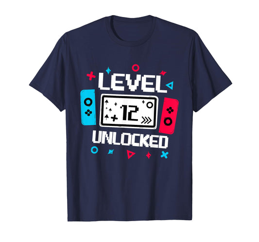 Level 12 unlocked Gamer 12th Birthday Gift Video Game lovers T-Shirt