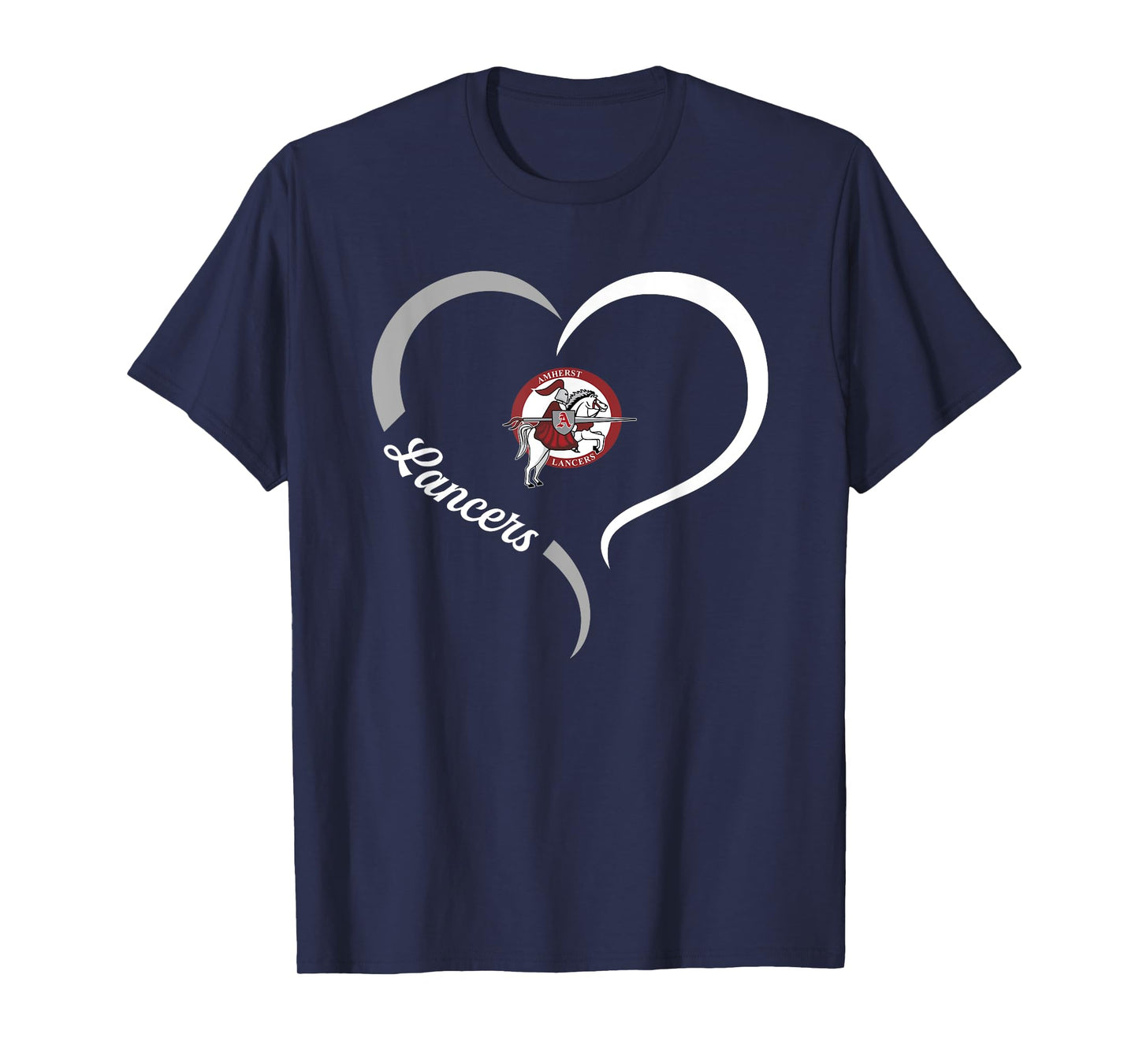 Amherst County Lancers Logo Half Heart Slogan HS T-Shirt