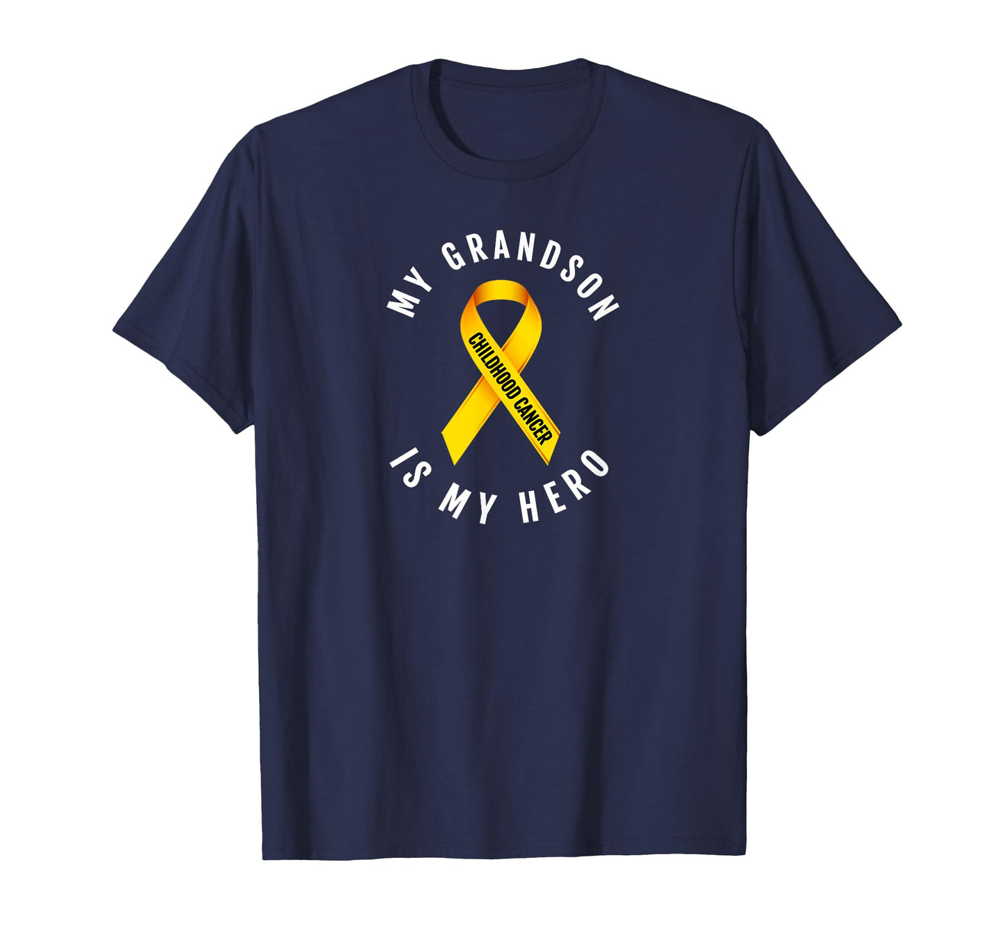 MY GRANDSON IS MY HERO CHILDHOOD CANCER AWARENESS RIBBON TEE