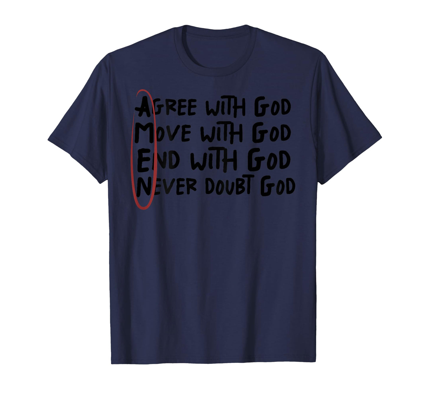 Agree With God Move With God End With God Never Doubt God T-Shirt