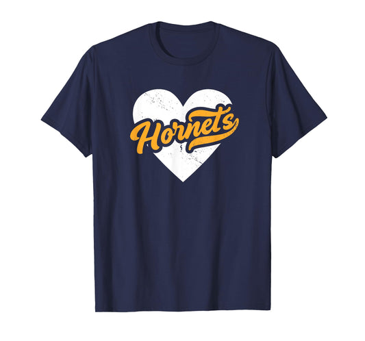 Vintage Hornets High School Go Hornets Pride Heart T-Shirt