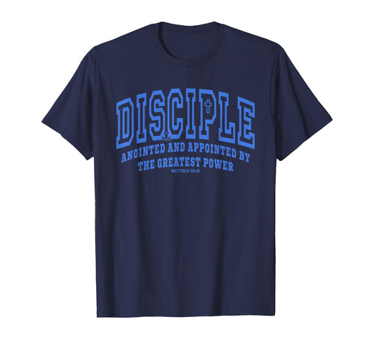 EJSulu Christian Warriors DISCIPLE ANOINTED AND APPOINTED Christian Bible Verse Design Unisex-Kids T-Shirt Black Small