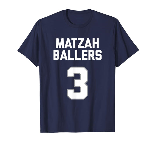Matzah Baller 3 Funny Jewish Matzo Ball Pun Basketball Team T-Shirt