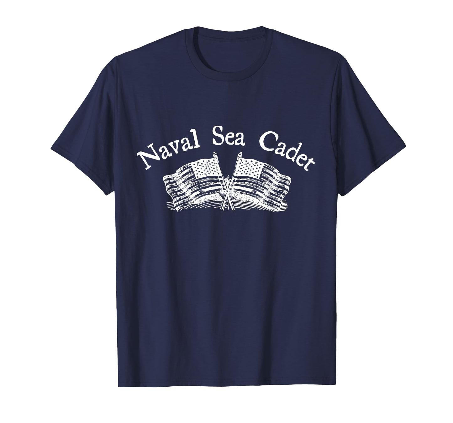 Naval Sea Cadet NSCC Minimal Art American Flag Vintage T-Shirt