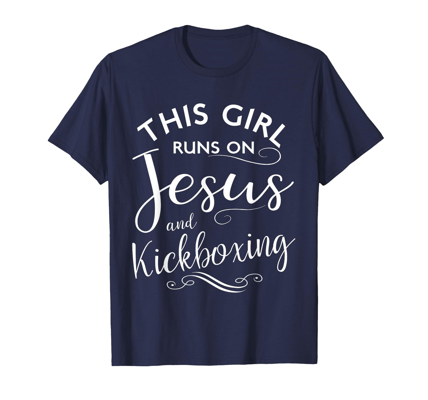This Girl Runs On Jesus And Kickboxing Martial Arts Kickbox T-Shirt