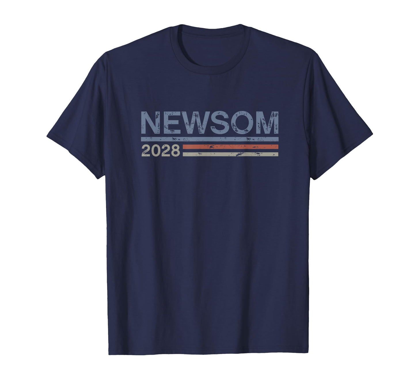 Newsom 2028 Retro Grunge Stripes Vintage Gavin Newsom 2028 T-Shirt