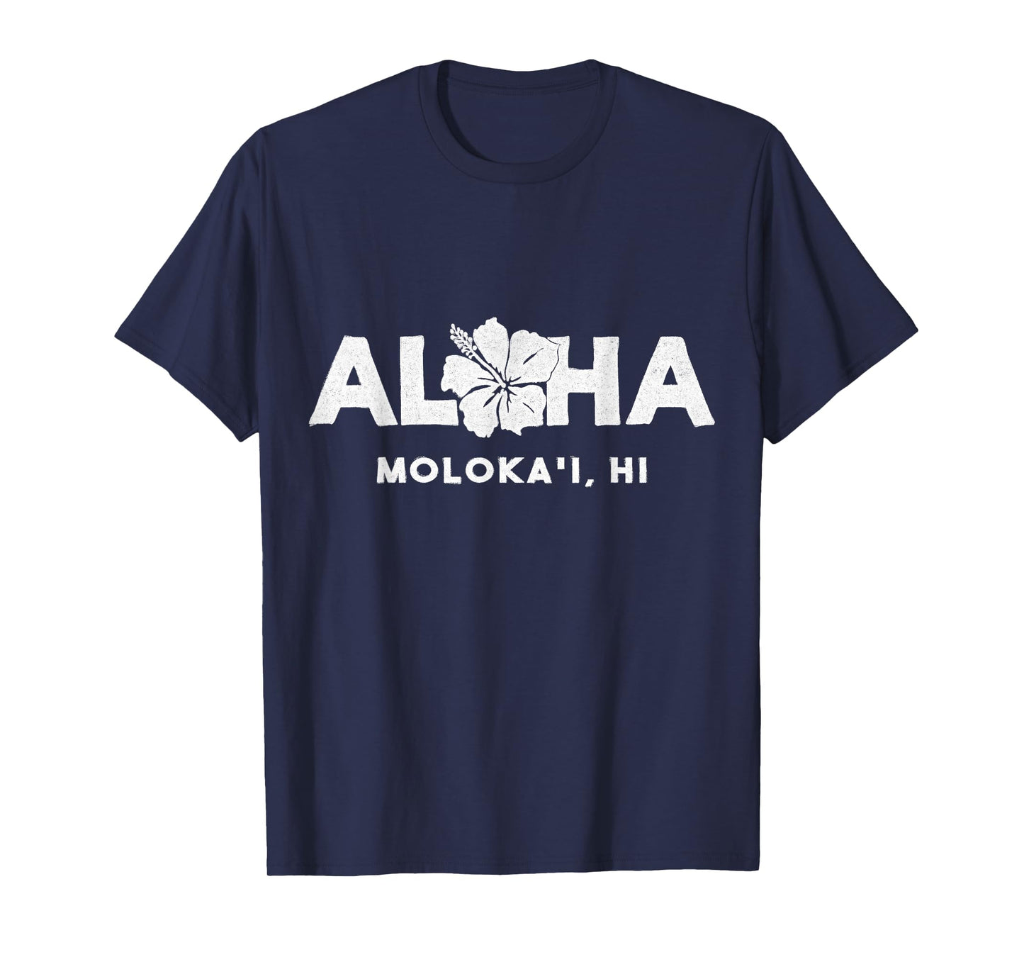 Aloha Moloka'i Hawaii Souvenir Vintage Hibiscus flower T-Shirt