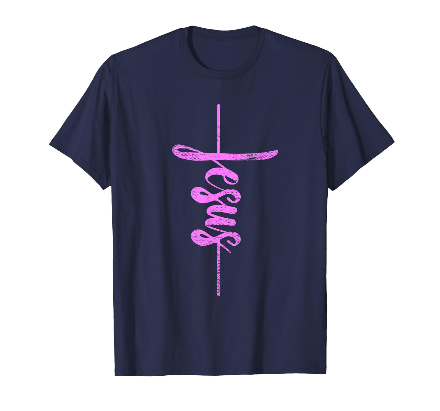 Jesus Christian Cross Art Cursive Inspiring Gift Men Women T-Shirt