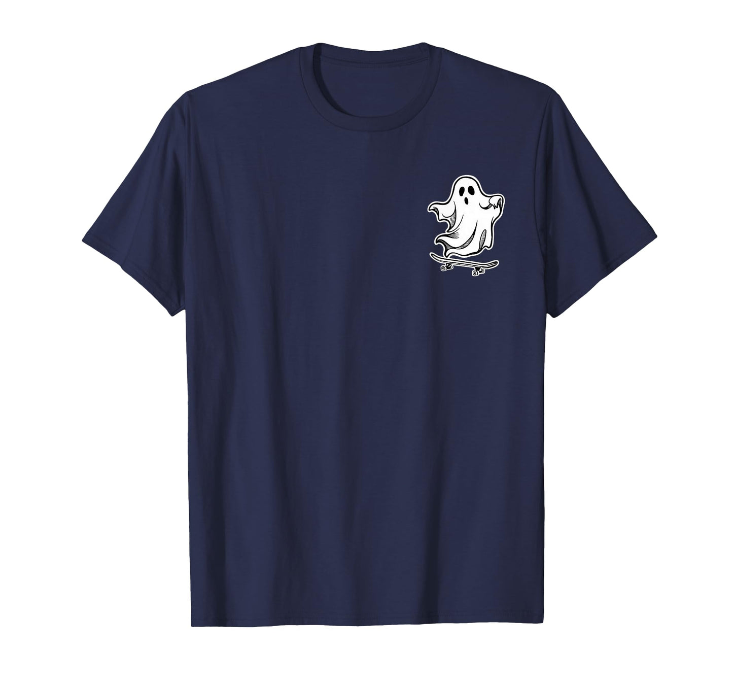 Funny Ghost On Skateboard Retro Halloween Costume Kids Boys T-Shirt