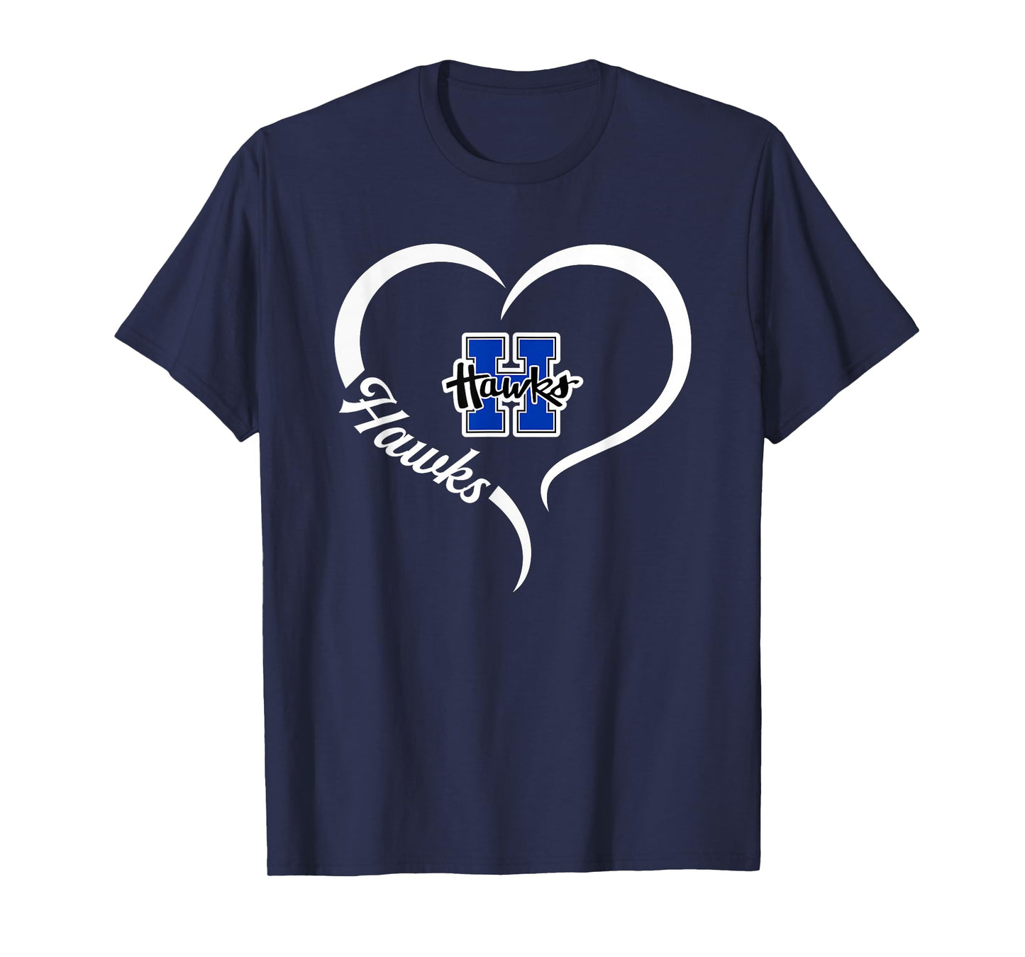 Hillsboro Hawks Logo Half Heart Slogan HS T-Shirt