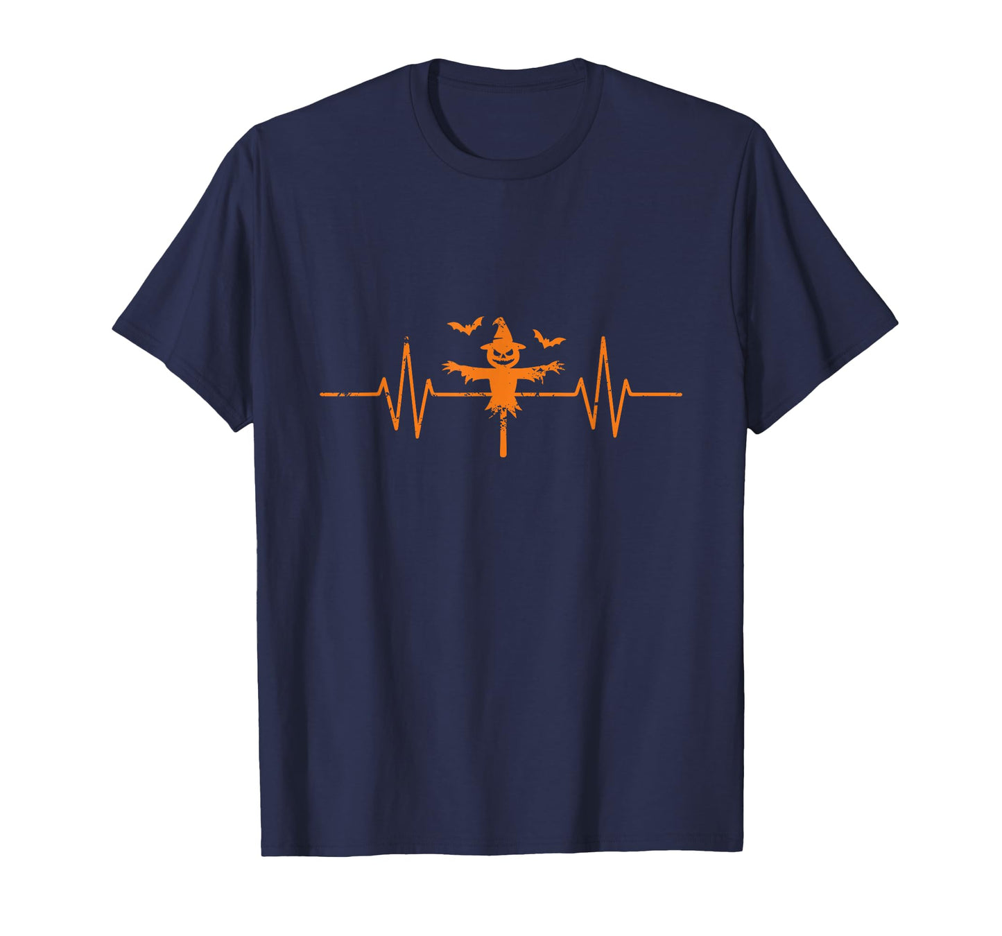Scarecrow Heartbeat EKG Line Halloween T-Shirt