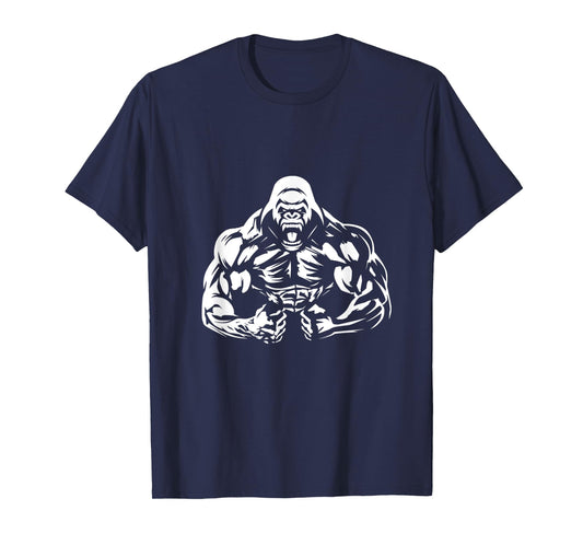 Vegan Fitness Gorilla Workout Apparel Unisex-Adults Gorilla Bodybuilder Vegan Workout Gym Strength Training T-Shirt