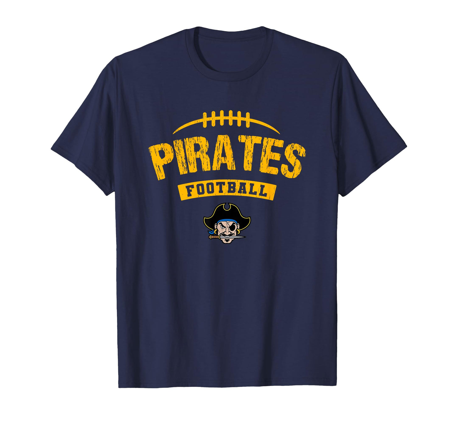 Fernandina Beach Pirates Logo Football Distressed HS T-Shirt