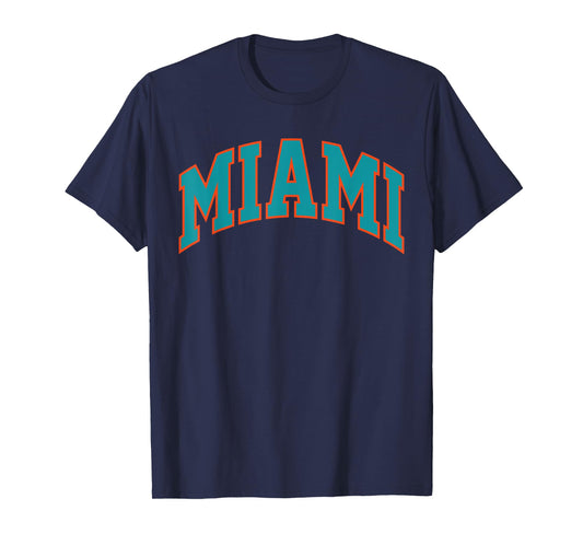Retro Miami Men Miami Women Vintage Classic Aqua Orange FL T-Shirt