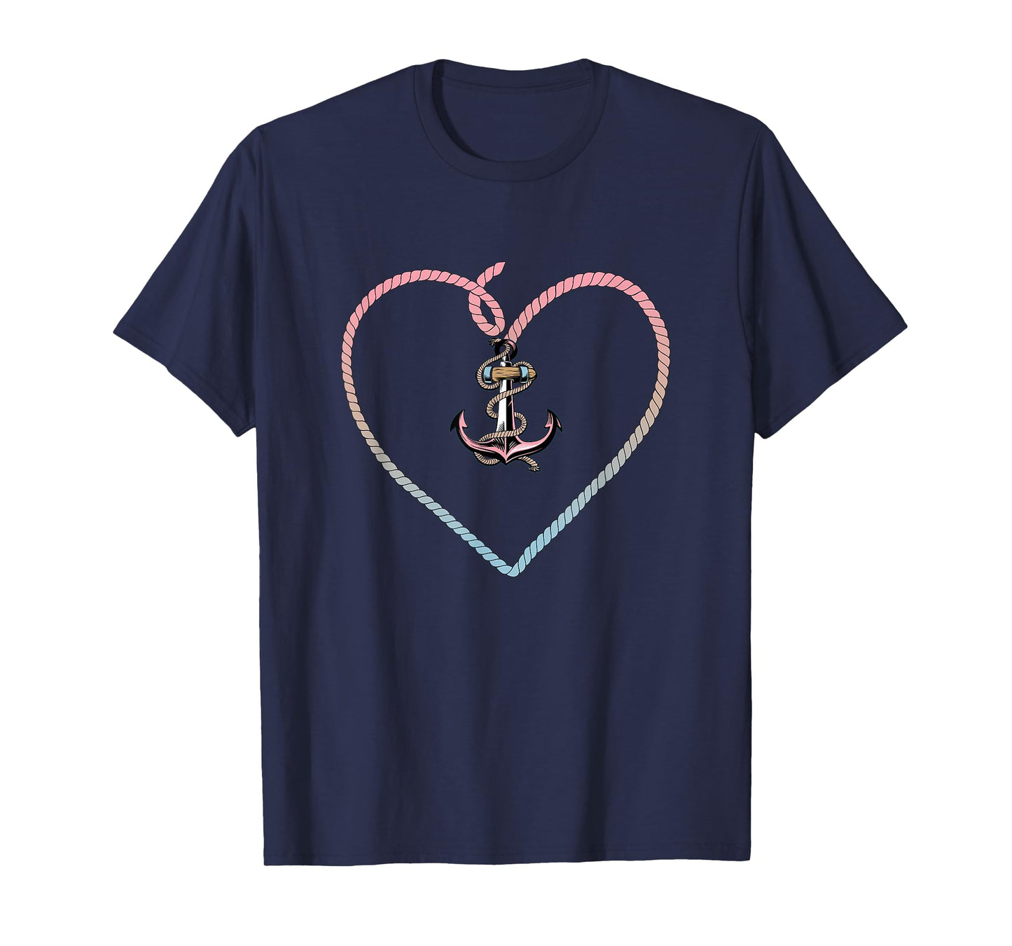 Heart Anchor Vacation Womens Nautical Anchor T-Shirt