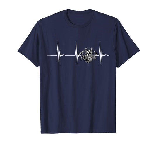 Valhalla Odin Heartbeat EKG Pulse Viking Warrior Pagan T-Shirt