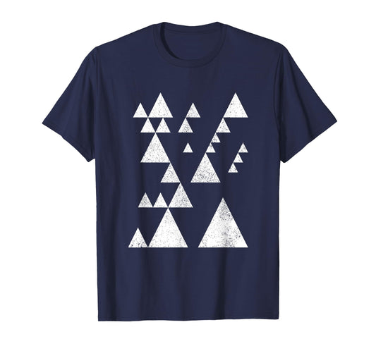 Geometric Triangles Shapes Geometry Abstract Art Distressed T-Shirt