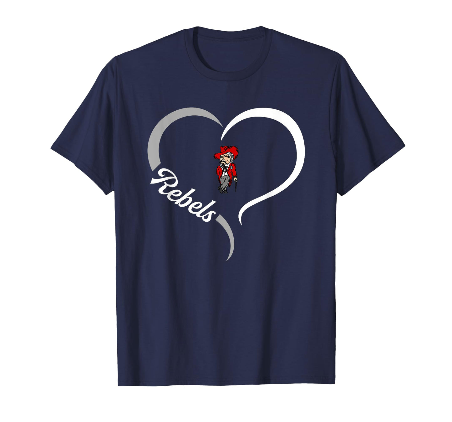 Highland Rebels Logo Half Heart Slogan HS T-Shirt