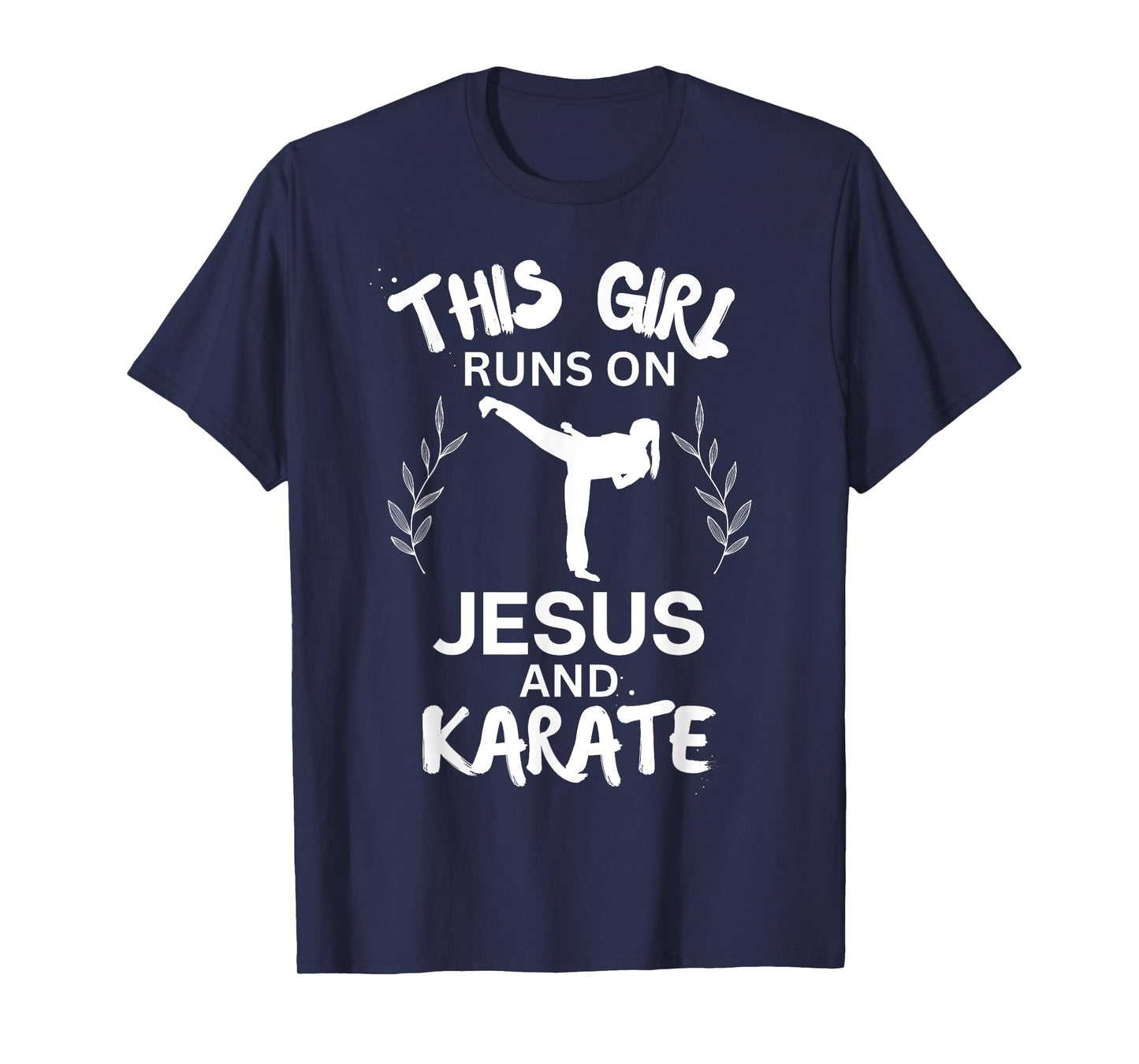 This Girl Runs On Jesus And Karate Christian Karate Lover T-Shirt
