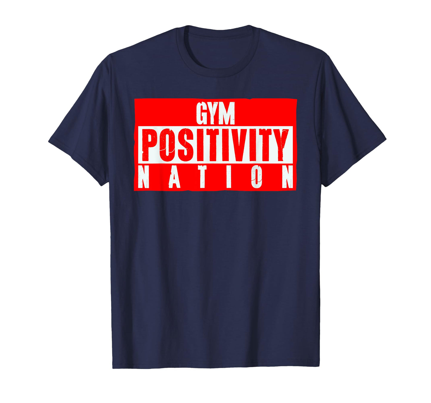 Gym Positivity Nation Black Unisex-Adults Modern Crew Neck Short Sleeve T-Shirt