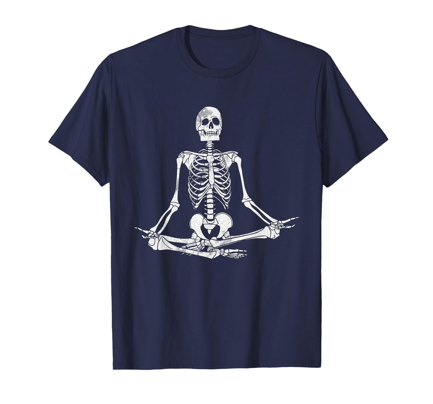 Meditating Skeleton Lazy Halloween Costume Funny Skull Yoga T-Shirt
