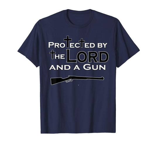 Gun Rights Protected By The Lord & A Gun Christian Jesus T-Shirt