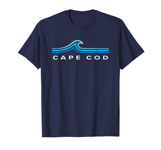 Cape Cod Massachusetts Souvenir Waves Vintage Mens Womens T-Shirt
