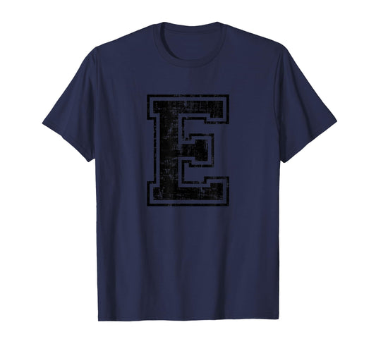 Letter E Uppercase Alphabet Initial School College Varsity T-Shirt