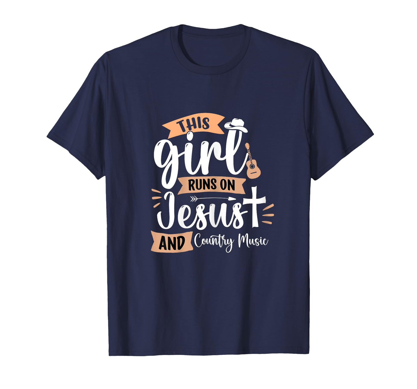 This Girl runs on Jesus and Country Music Christian Girls T-Shirt