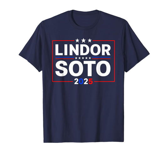 Lindor Soto '25 - Vintage Mets Name Political Meme Baseballs T-Shirt