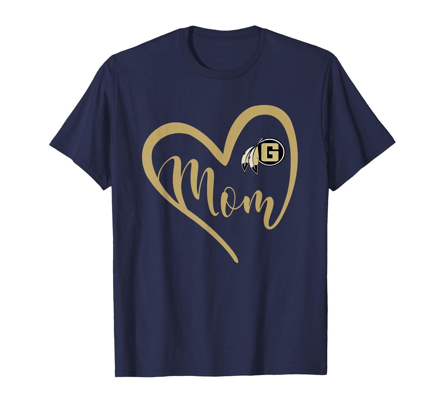Gaffney Indians Logo Heart Mom HS T-Shirt